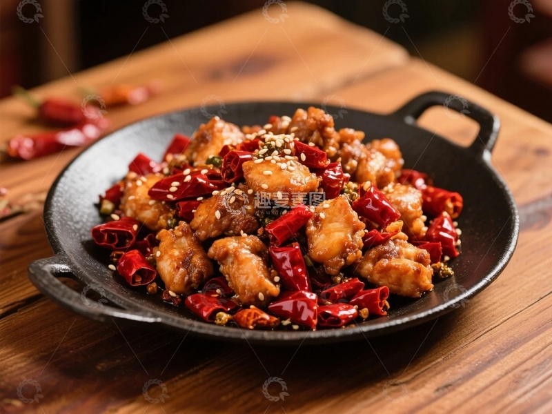 高清大图下载【趣麦麦图】香辣诱人的辣子鸡丁3
