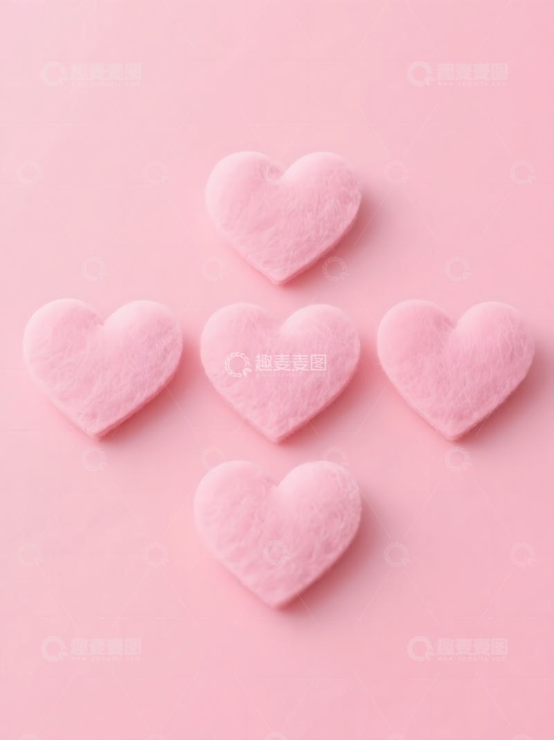 高清大图下载【趣麦麦图】粉色爱心毛绒装饰