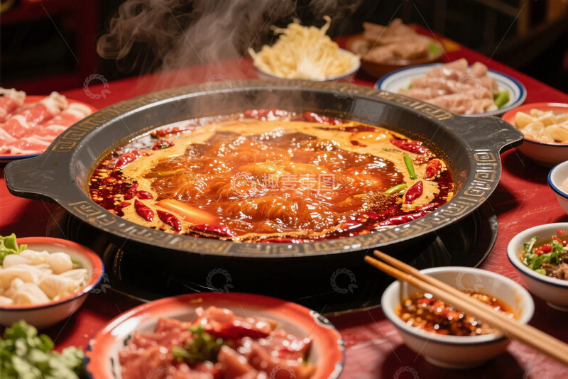 高清大图下载【趣麦麦图】-红红火火的川味火锅