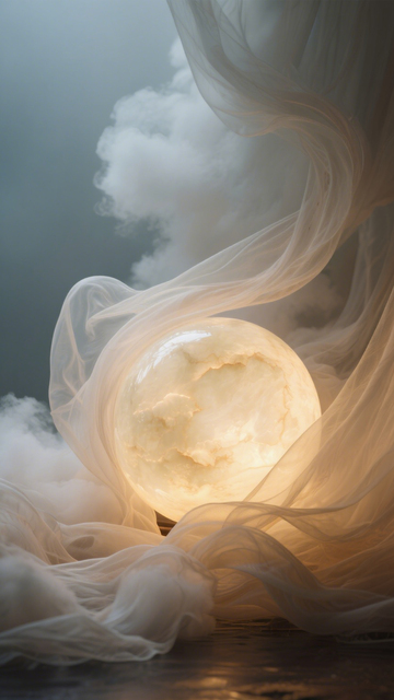 水晶球发光纱布背景