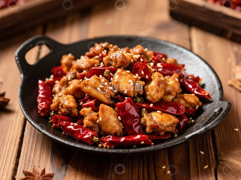 高清大图下载【趣麦麦图】香辣诱人的辣子鸡丁2