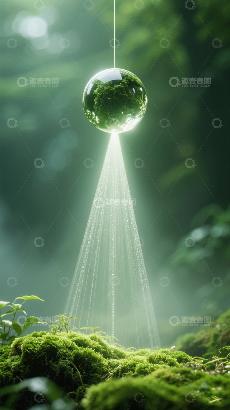 高清大图下载【趣麦麦图】森林水晶球奇幻背景1
