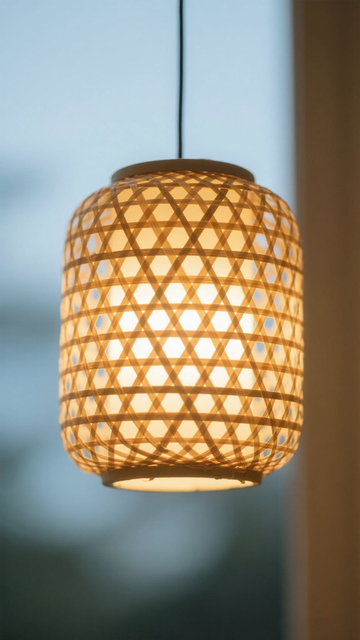 竹编灯笼暖光背景3