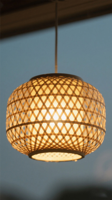 竹编灯笼暖光背景1