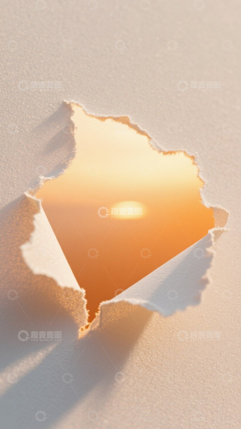 高清大图下载【趣麦麦图】撕纸落日创意背景4