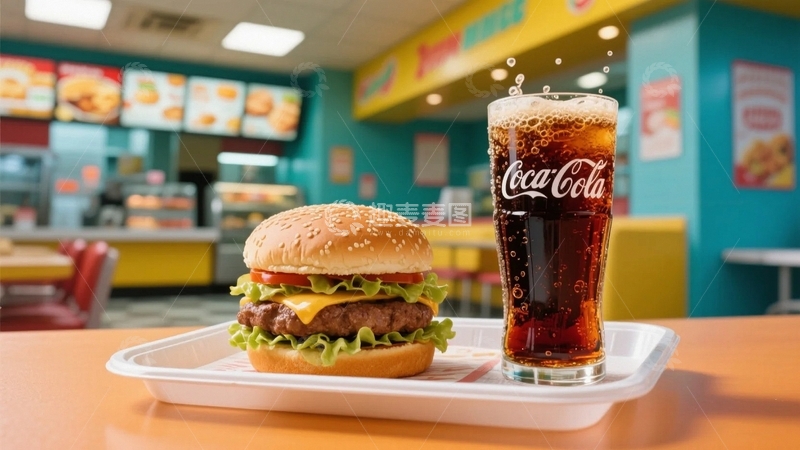 高清大图下载【趣麦麦图】快餐店里的经典搭配