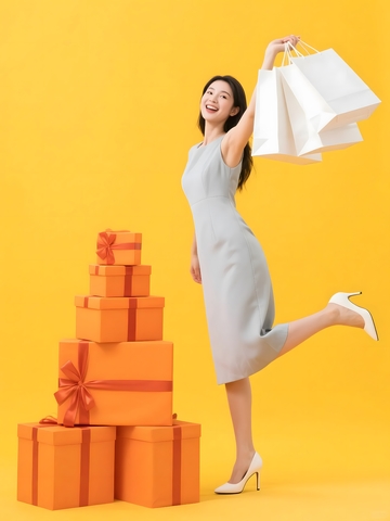 购物狂欢的时尚女士1