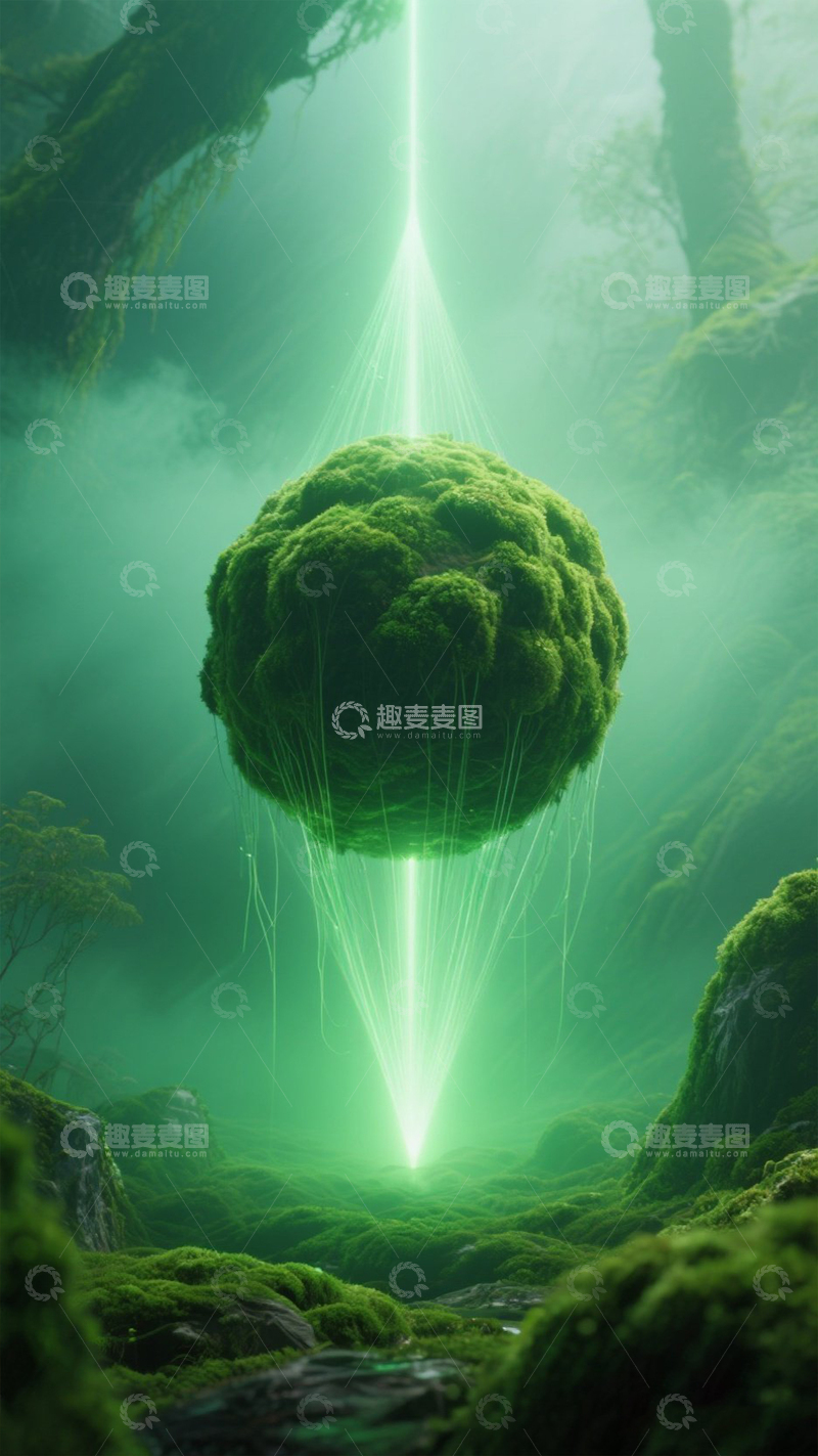 高清大图下载【趣麦麦图】森林水晶球奇幻背景3