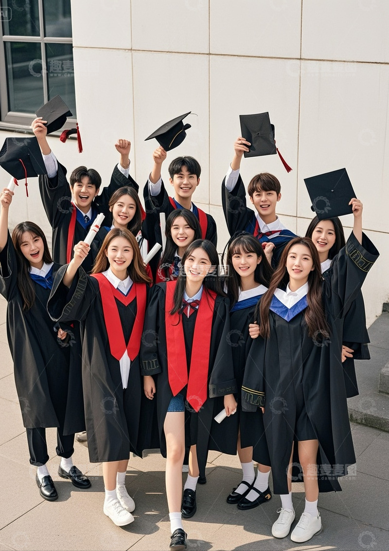 高清大图下载【趣麦麦图】手绘风毕业生素材