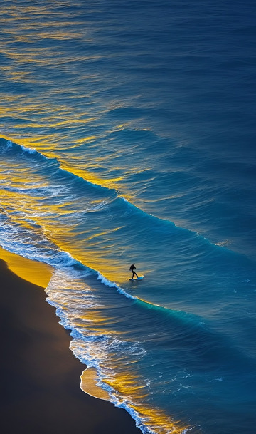 海岸线海浪风景图