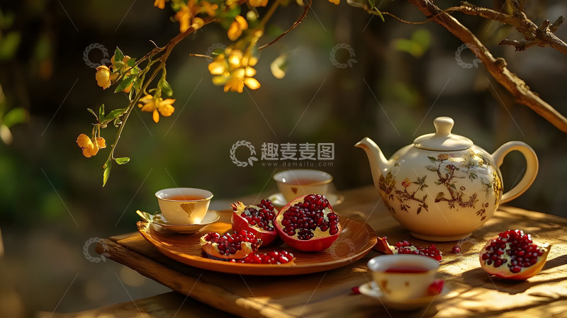 高清大图下载【趣麦麦图】秋天的石榴摆拍2