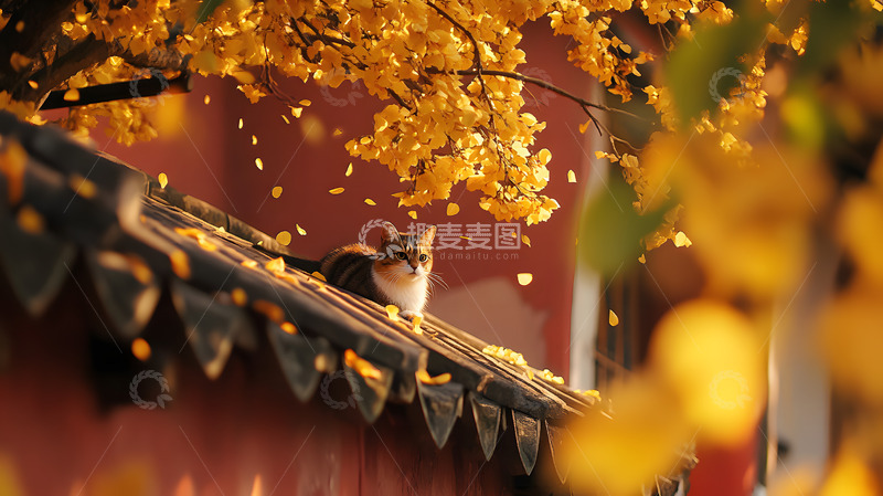 秋天氛围下的猫咪4