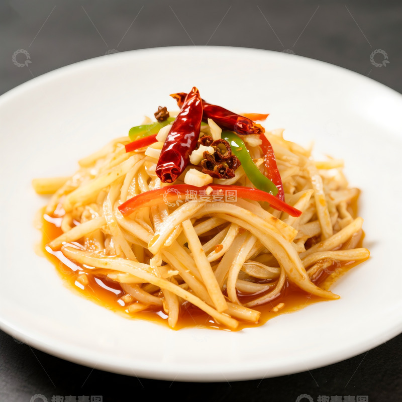 高清大图下载【趣麦麦图】酸辣土豆丝家常小炒菜高清美食摄影图片4