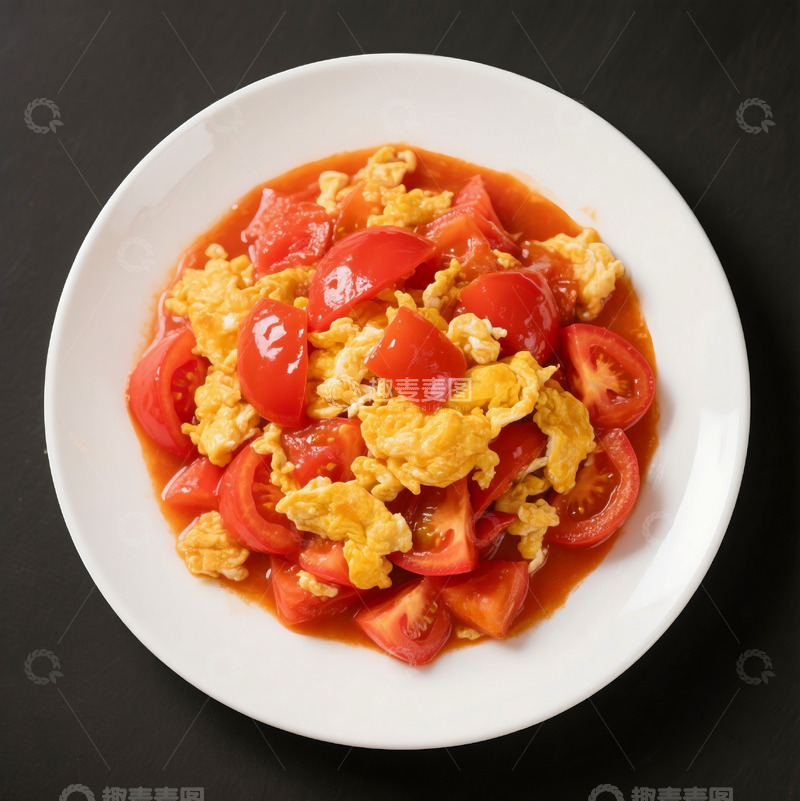 高清大图下载【趣麦麦图】西红柿炒鸡蛋炒菜高清摄影图1