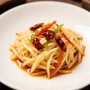 酸辣土豆丝家常小炒菜高清美食摄影图片3