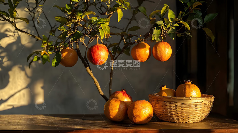 高清大图下载【趣麦麦图】秋天的石榴摆拍