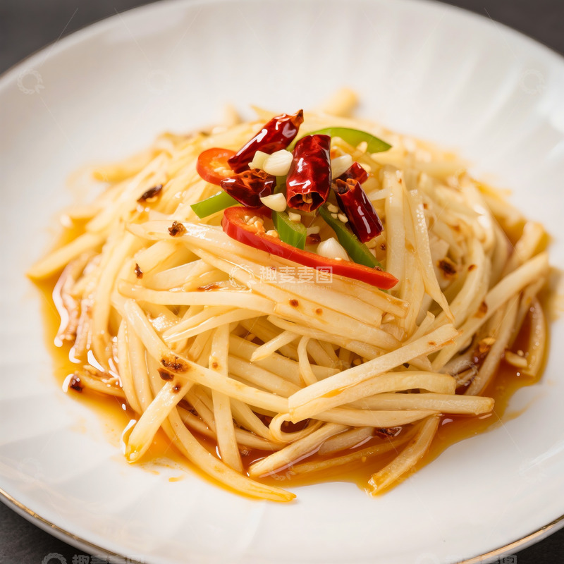 高清大图下载【趣麦麦图】酸辣土豆丝家常小炒菜高清美食摄影图片6