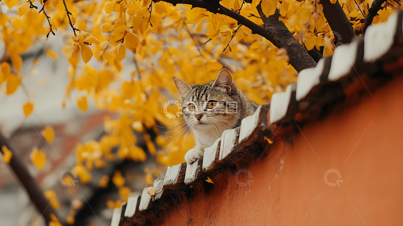 高清大图下载【趣麦麦图】秋天氛围下的猫咪3