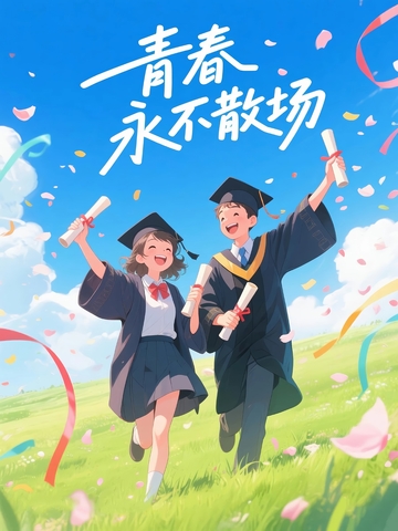 毕业季插画素材背景7