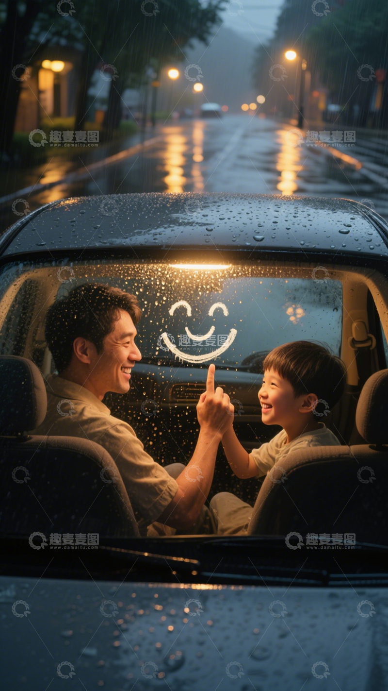 高清大图下载【趣麦麦图】父亲节温馨主题背景4