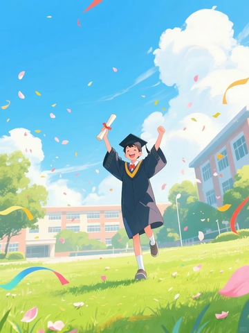 毕业季插画素材背景1