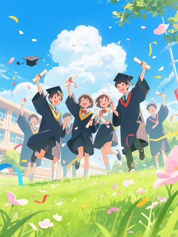 毕业季插画素材背景