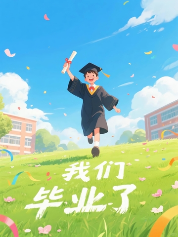 毕业季插画素材背景5