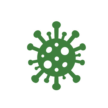 绿色扁平化病毒警示图形设计