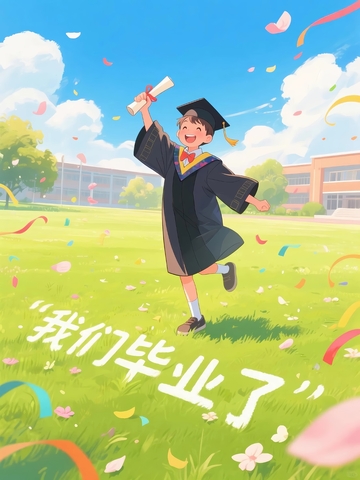 毕业季插画素材背景4