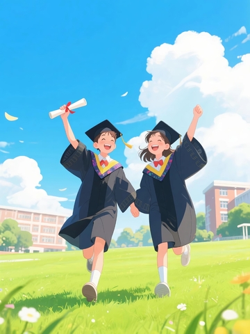 毕业季插画素材装饰背景18