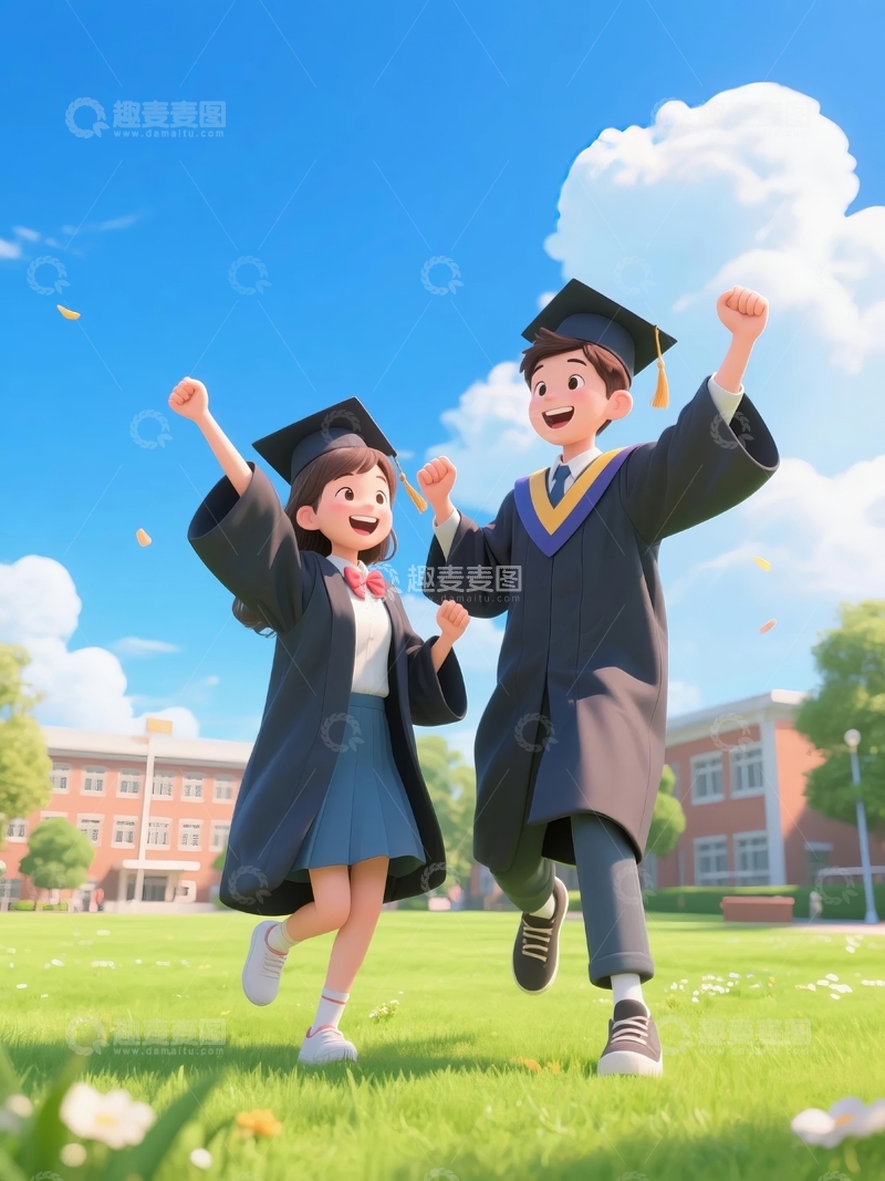 高清大图下载【趣麦麦图】毕业季插画素材装饰背景8