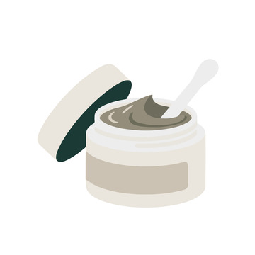 简约风格带挖勺面霜罐图形设计