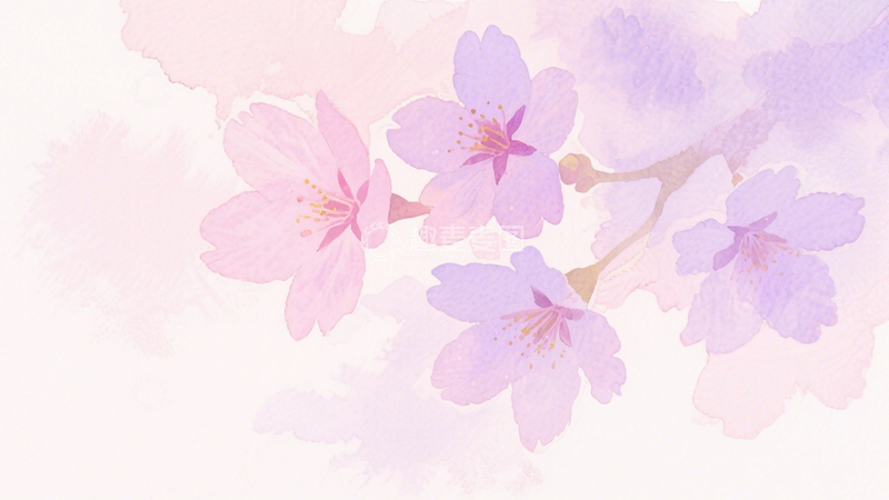 高清大图下载【趣麦麦图】粉紫花卉背景1