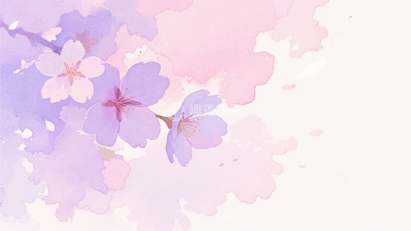 高清大图下载【趣麦麦图】粉紫花卉背景2