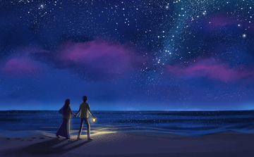 情人节约会插画