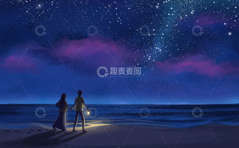 源文件下载【趣麦麦图】情人节约会插画