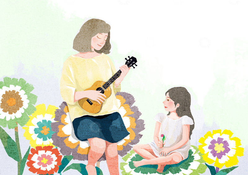 源文件下载【趣麦麦图】亲子教育插画1