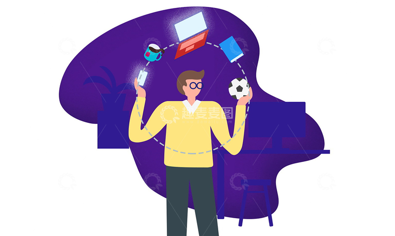 源文件下载【趣麦麦图】-卡通风上班族职场办公室工作操作插画