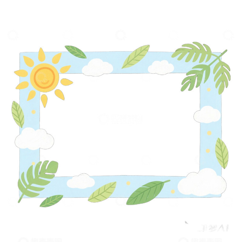 夏季边框免抠元素
