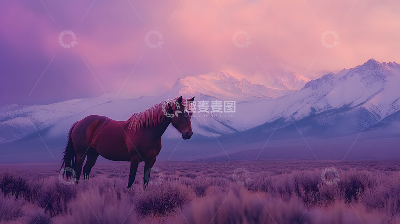 高清大图下载【趣麦麦图】草原上的马儿4