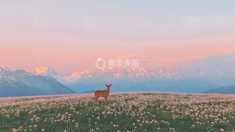 高清大图下载【趣麦麦图】山上的小鹿2