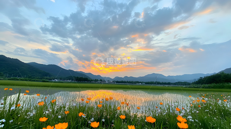 高清大图下载【趣麦麦图】草地水塘溪流自然风景