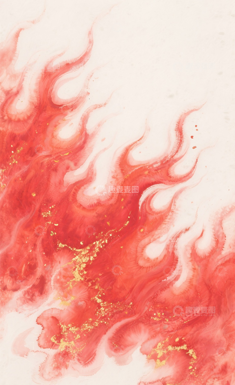 高清大图下载【趣麦麦图】红色火焰插画背景2