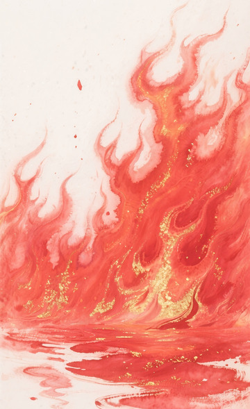红色火焰插画背景6