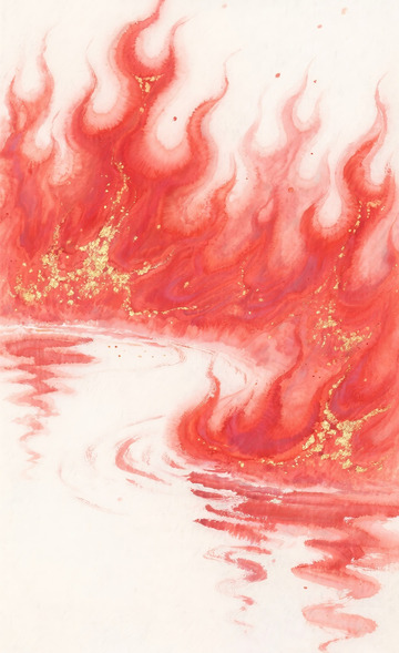 红色火焰插画背景3