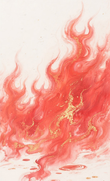 红色火焰插画背景