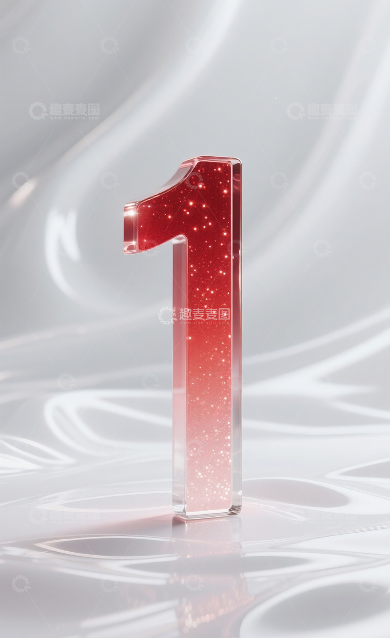 高清大图下载【趣麦麦图】红色发光玻璃数字11