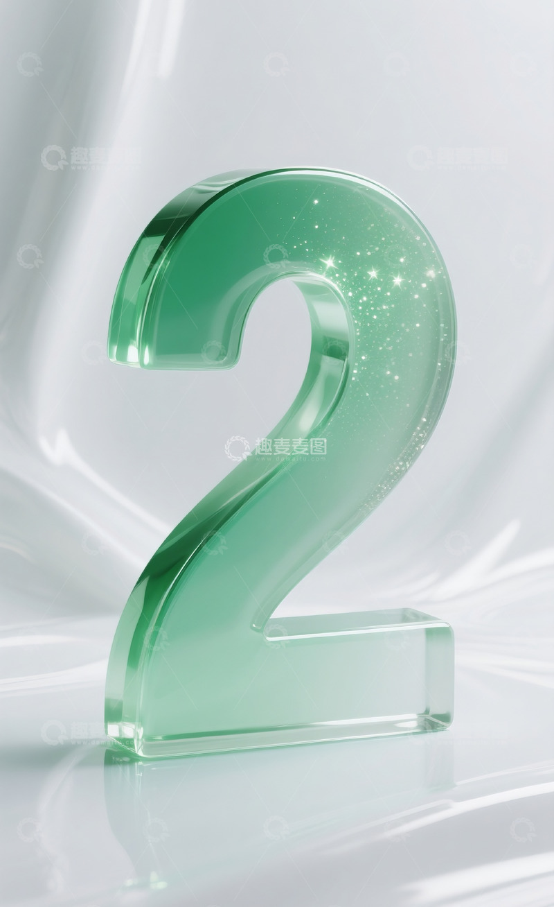 高清大图下载【趣麦麦图】绿色发光玻璃数字21