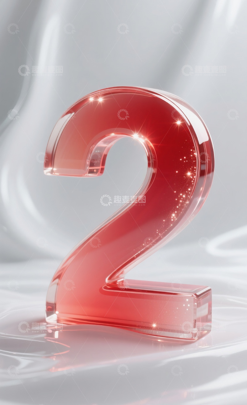 高清大图下载【趣麦麦图】红色发光玻璃数字21