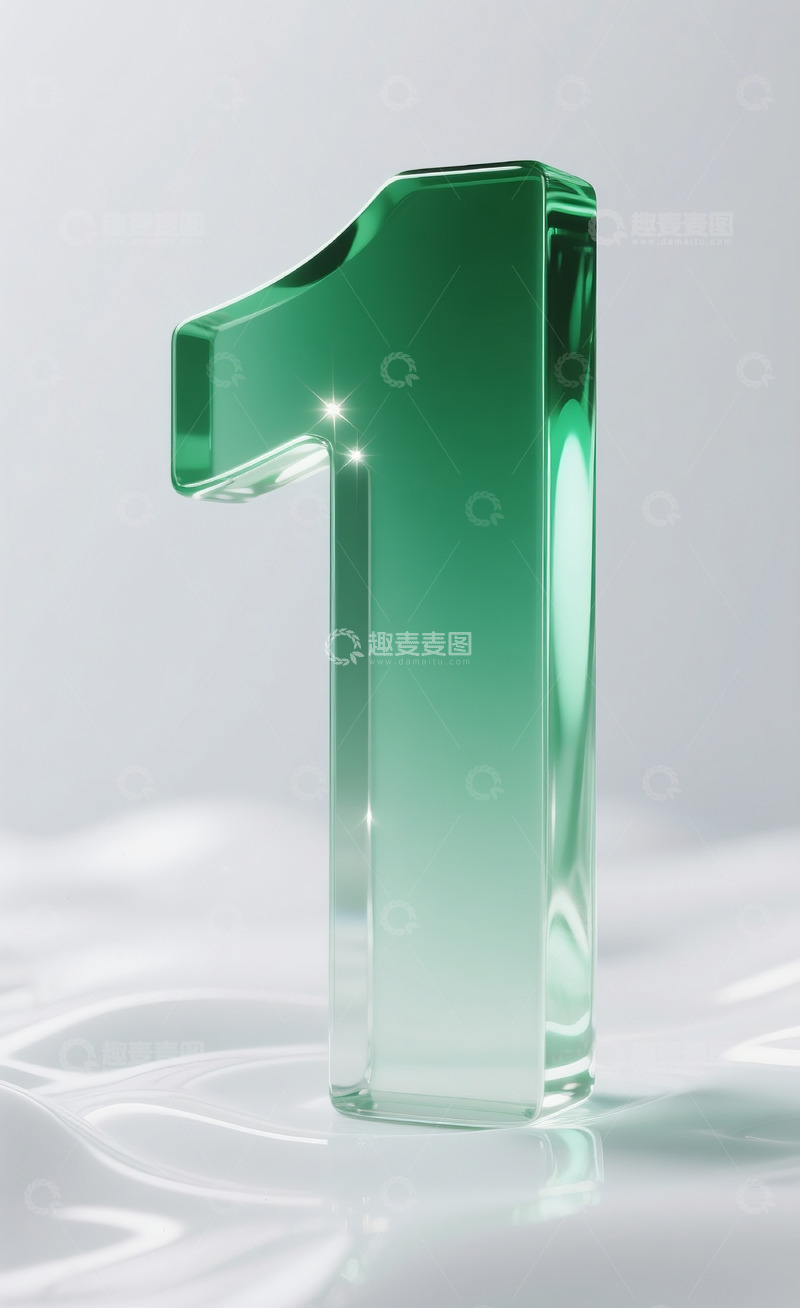高清大图下载【趣麦麦图】绿色发光玻璃数字11